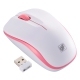 ワイヤレスマウス IR LED Mサイズ ホワイト/ピンク [品番]01-3582