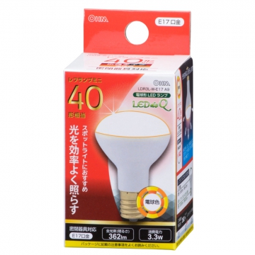 LED電球 ミニレフランプ形 E17 40形相当 電球色 [品番]06-0767