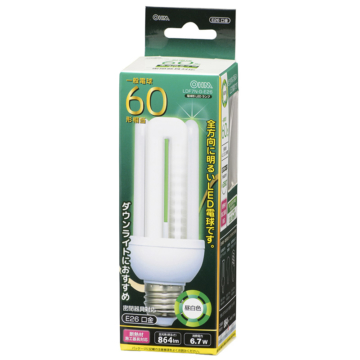 LED電球 D形 E26 60形相当 昼白色 [品番]06-1681