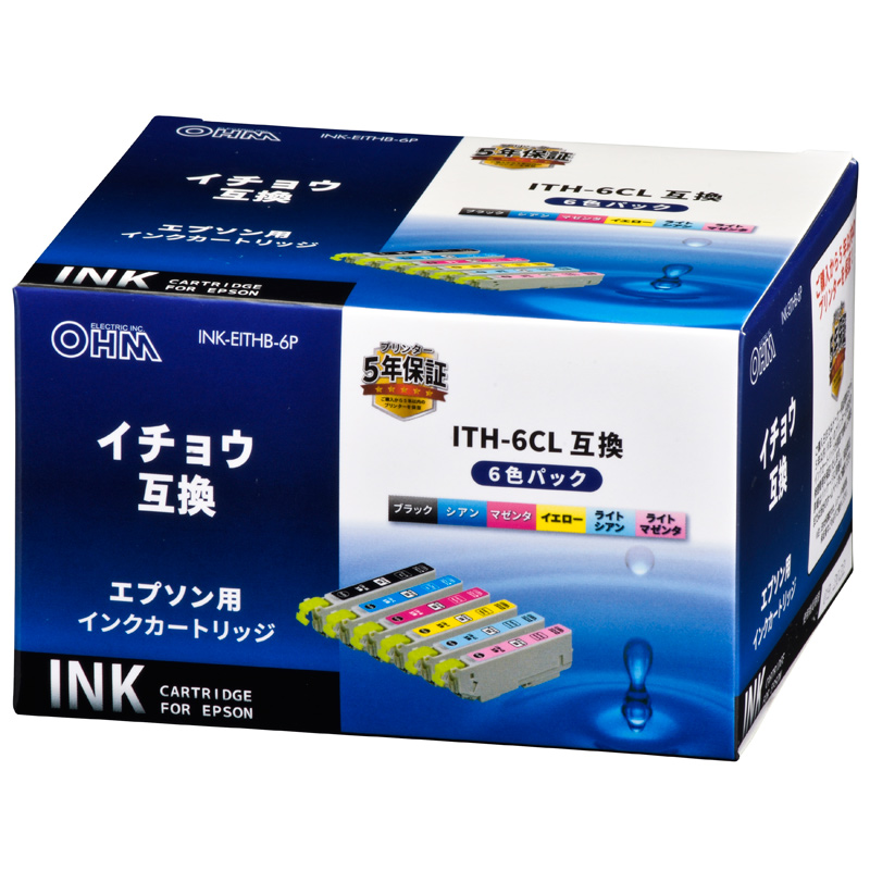 エプソン互換 イチョウ 6色パック [品番]01-4307｜株式会社オーム電機