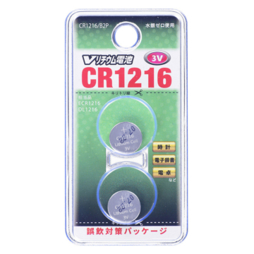 Vリチウム電池 CR1216 2個入 [品番]07-9717