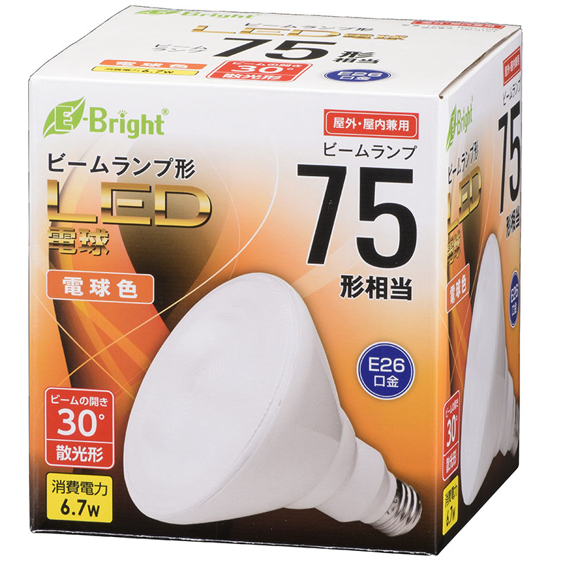 LED電球 ビームランプ形 散光形 E26 75形相当 電球色 [品番]06-3121 