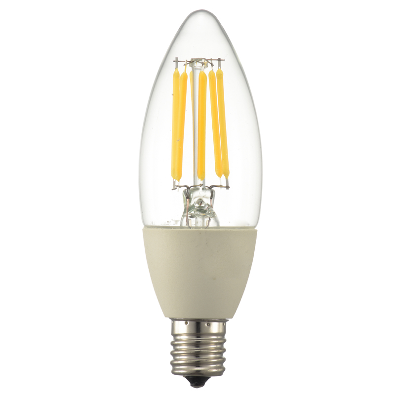 LEDフィラメントタイプシャンデリア球 E17 60形相当 電球色 調光器対応 [品番]06-3487｜株式会社オーム電機