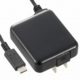 AC充電器 USB TypeC一体型 2.4A 黒 1.5m [品番]01-7082