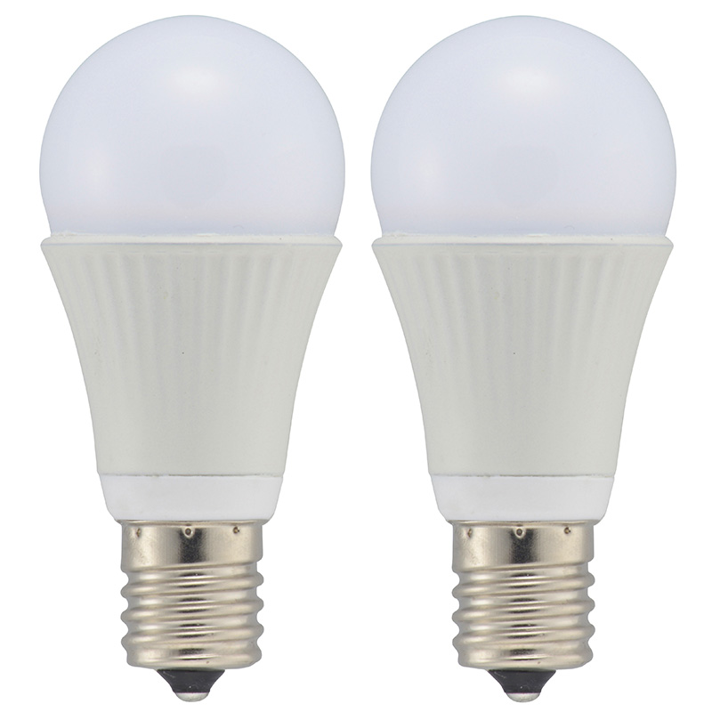 LED電球 ミニクリプトン形 E17 60形相当 防雨タイプ 電球色 2個入 