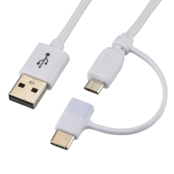 microUSBケーブル TypeCコネクター付 2m [品番]01-7091