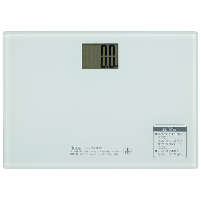 デジタル体重計 ホワイト [品番]08-0077｜株式会社オーム電機
