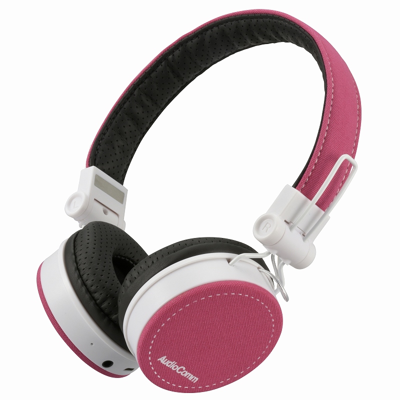 Audiocomm Bluetoothステレオヘッドホン ピンク 品番 03 1694 株式会社オーム電機