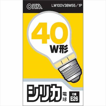 白熱電球 E26 40W形 シリカ [品番]06-1755