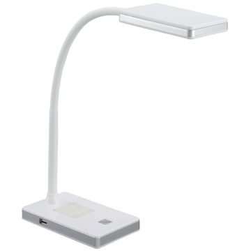 LEDデスクランプ USBポート付 昼白色 ホワイト/シルバー [品番]07-8618