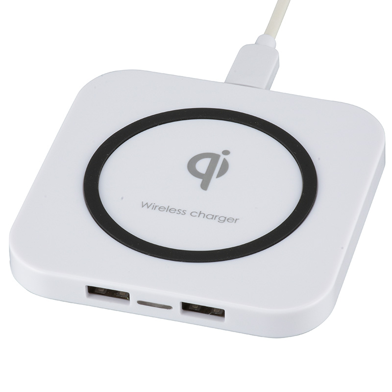 AudioCommワイヤレス充電器 USBポート2個付 [品番]01-7079｜株式会社オーム電機
