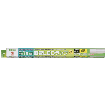 直管LEDランプ 15形相当 G13 昼白色 グロースタータ器具専用 片側給電仕様 [品番]06-0913