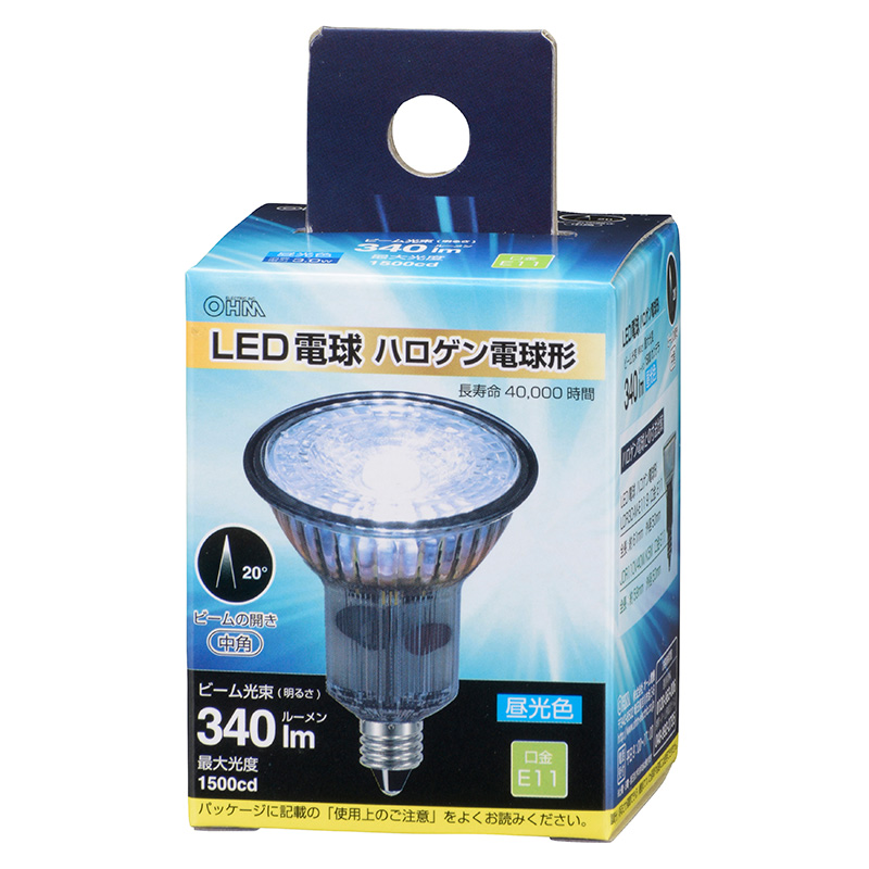 LED電球 ハロゲン電球形 E11 中角 昼光色 [品番]06-3402｜株式会社