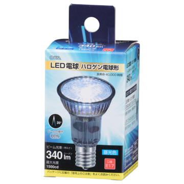 LED電球 ハロゲン電球形 E17 中角 昼光色 [品番]06-3404