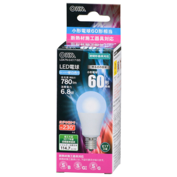 LED電球 小形 E17 60形相当 昼白色 [品番]06-3200