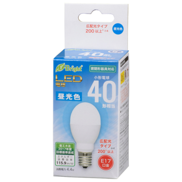 LED電球 小形 E17 40形相当 昼光色 [品番]06-3632