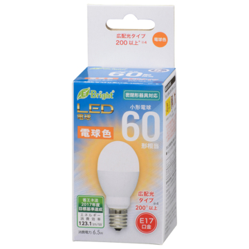 LED電球 小形 E17 60形相当 電球色 [品番]06-3633