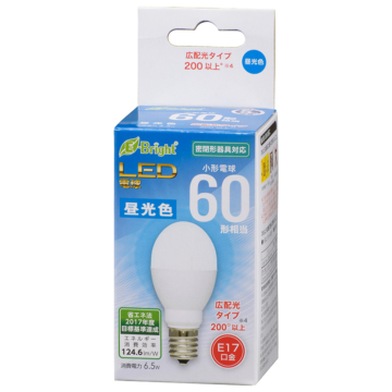 LED電球 小形 E17 60形相当 昼光色 [品番]06-3634