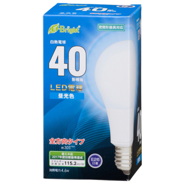 LED電球 E26 40形相当 昼光色 [品番]06-3614