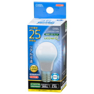 LED電球 小形 E17 25形相当 昼光色 [品番]06-3434