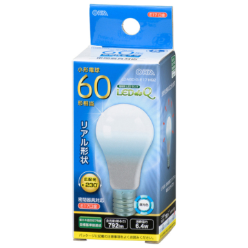 LED電球 小形 E17 60形相当 昼光色 [品番]06-3442