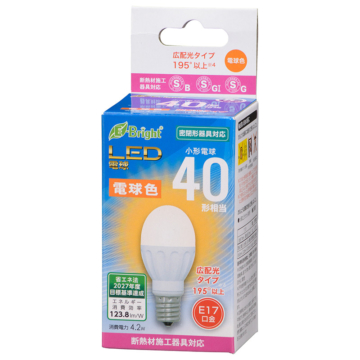 LED電球 小形 E17 40形相当 電球色 [品番]06-4315