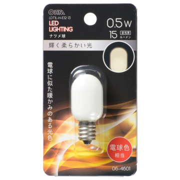 LEDナツメ球装飾用 T20/E12/0.5W/15lm/電球色 [品番]06-4601