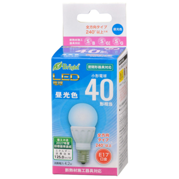 LED電球 小形 E17 40形相当 昼光色 [品番]06-4334