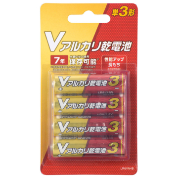 Vアルカリ乾電池 単3形 4本パック [品番]08-4043