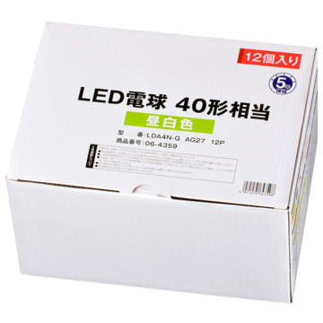 LED電球 E26 40形相当 昼白色 12個入り [品番]06-4359