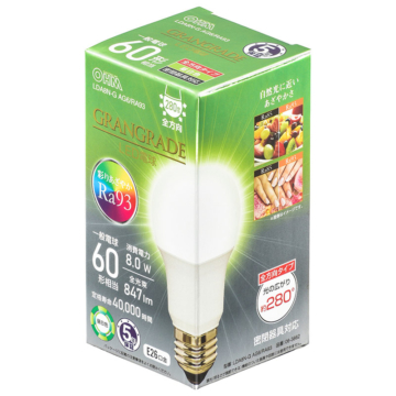 LED電球 E26 60形相当 昼白色 [品番]06-3862