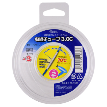 収縮チューブ φ3.0mm 2m 透明 [品番]09-1568