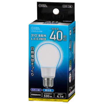 LED電球 E26 40形相当 昼光色 [品番]06-3758