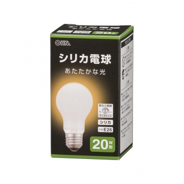 白熱電球 E26 20W形 シリカ [品番]06-4732