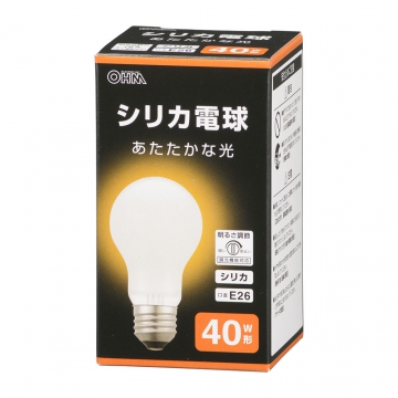 白熱電球 E26 40W形 シリカ [品番]06-4734