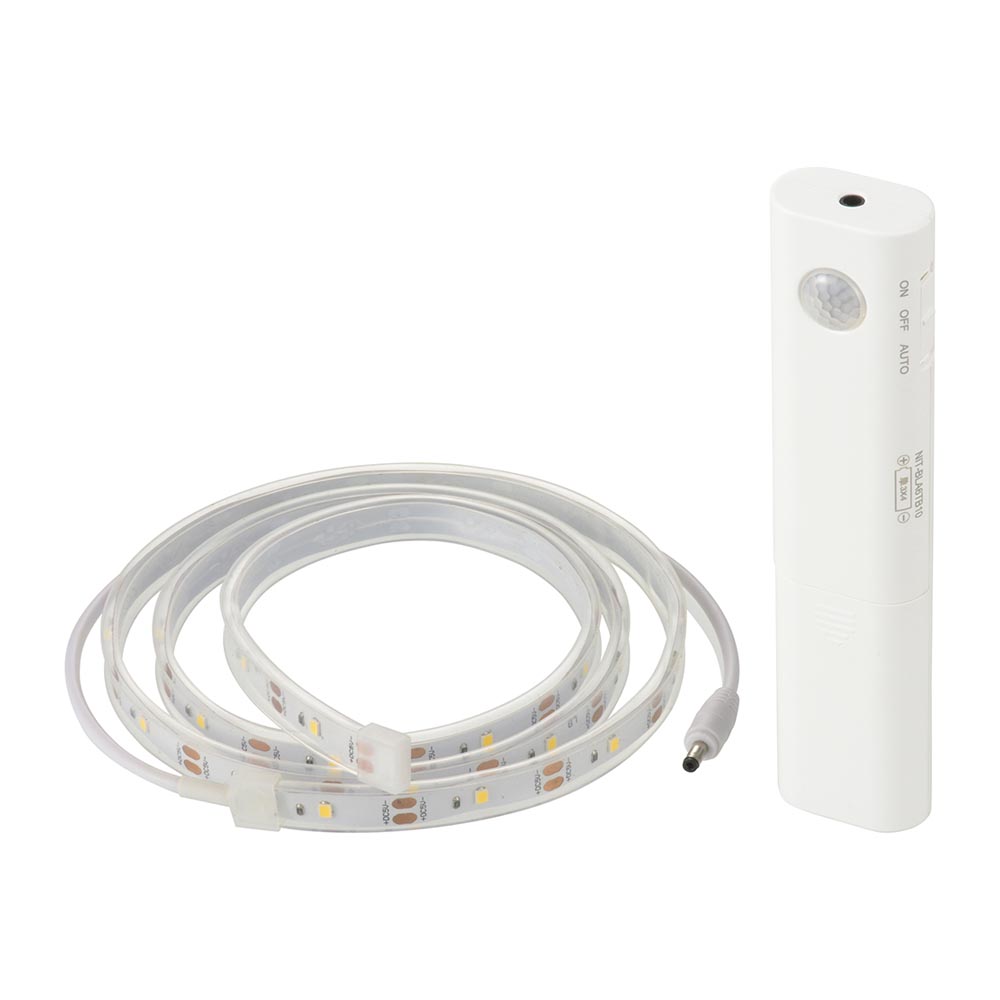 LEDテープライト 明暗+人感センサー付き 乾電池式 テープ長さ1m [品番
