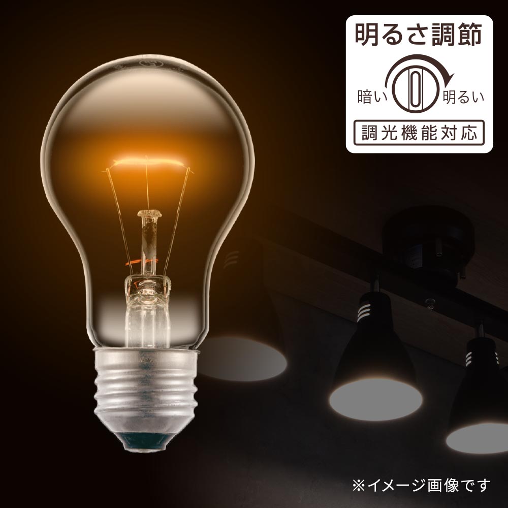 白熱電球 E26 40W形 クリア 2個セット [品番]06-4739｜株式会社