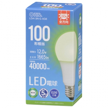 LED電球 E26 100形相当 昼白色 [品番]06-5516
