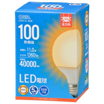 LED電球ボール電球形E26 100形相当 G95電球色 [品番]06-5531