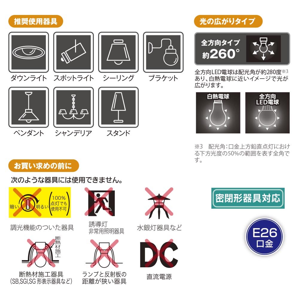 LED電球 E26 100形相当 電球色 2個入 [品番]06-4713｜株式会社オーム電機