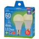 LED電球小形E17 60形相当 昼白色 2個入 [品番]06-5549