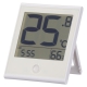 温度が見やすい温湿度計 快適表示＆時計付き ホワイト [品番]08-1442
