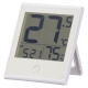 温度が見やすい温湿度計 時計機能付き ホワイト [品番]08-1446