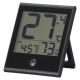 温度が見やすい温湿度計 時計機能付き ブラック [品番]08-1447