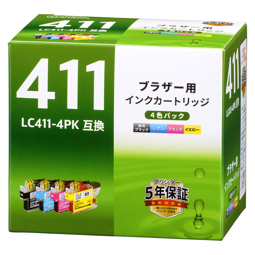 ブラザー互換インク LC411 4色パック [品番]01-7776｜株式会社オーム電機