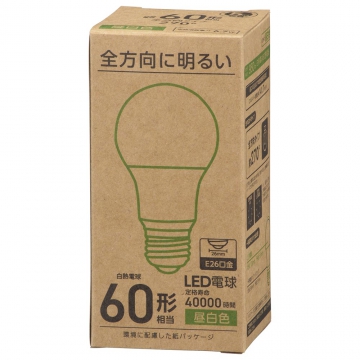 LED電球 E26 60形相当 昼白色 [品番]06-4979