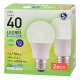 LED電球 E26 40形相当 昼白色 2個入 [品番]06-5314