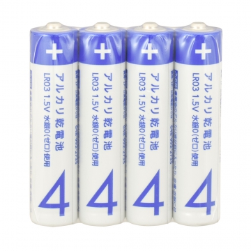 アルカリ乾電池 単4形 4本パック [品番]08-4165