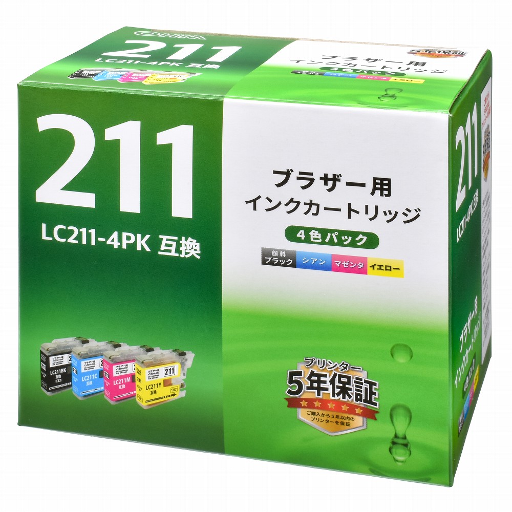 Brother LC211-4PK インクカートリッジ 4色セット : Brother用 ブラザー LC211-4PK LC-211 インク