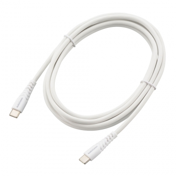 AudioComm USBケーブル USB-C to C 2m 高耐久 ホワイト [品番]01-7237
